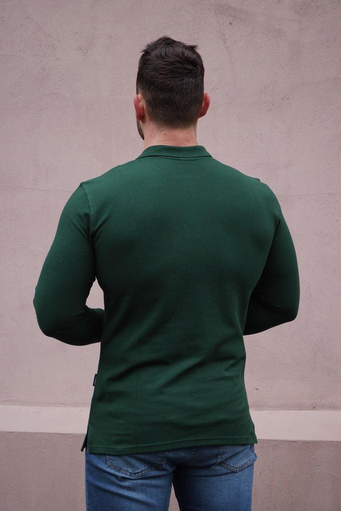 Long Sleeve Green Vittorini Fit Polo Shirt