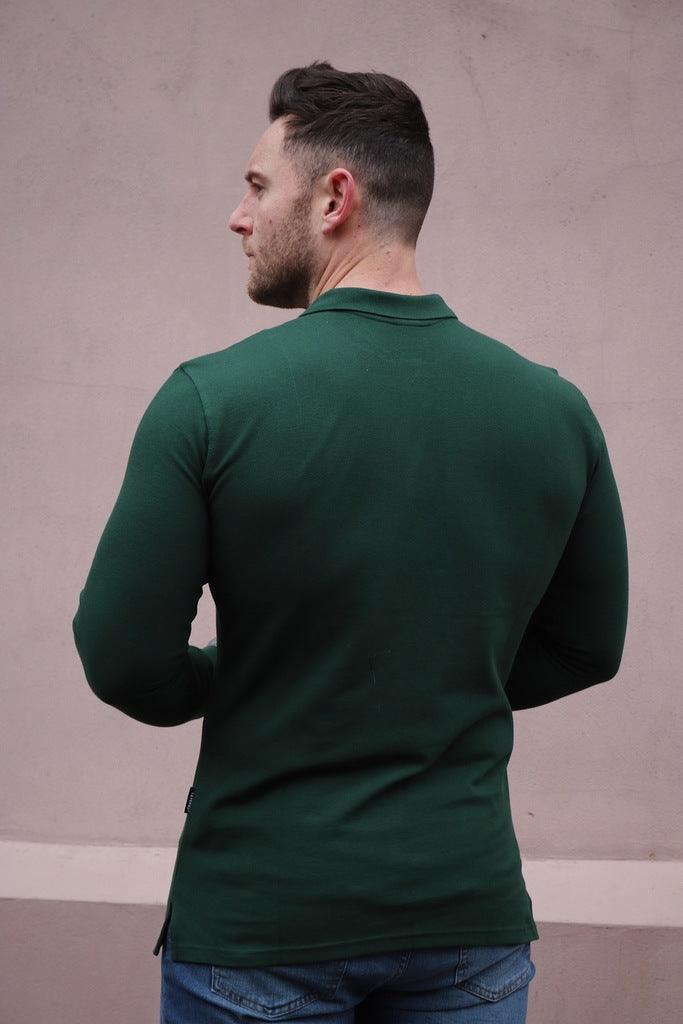 Long Sleeve Green Vittorini Fit Polo Shirt