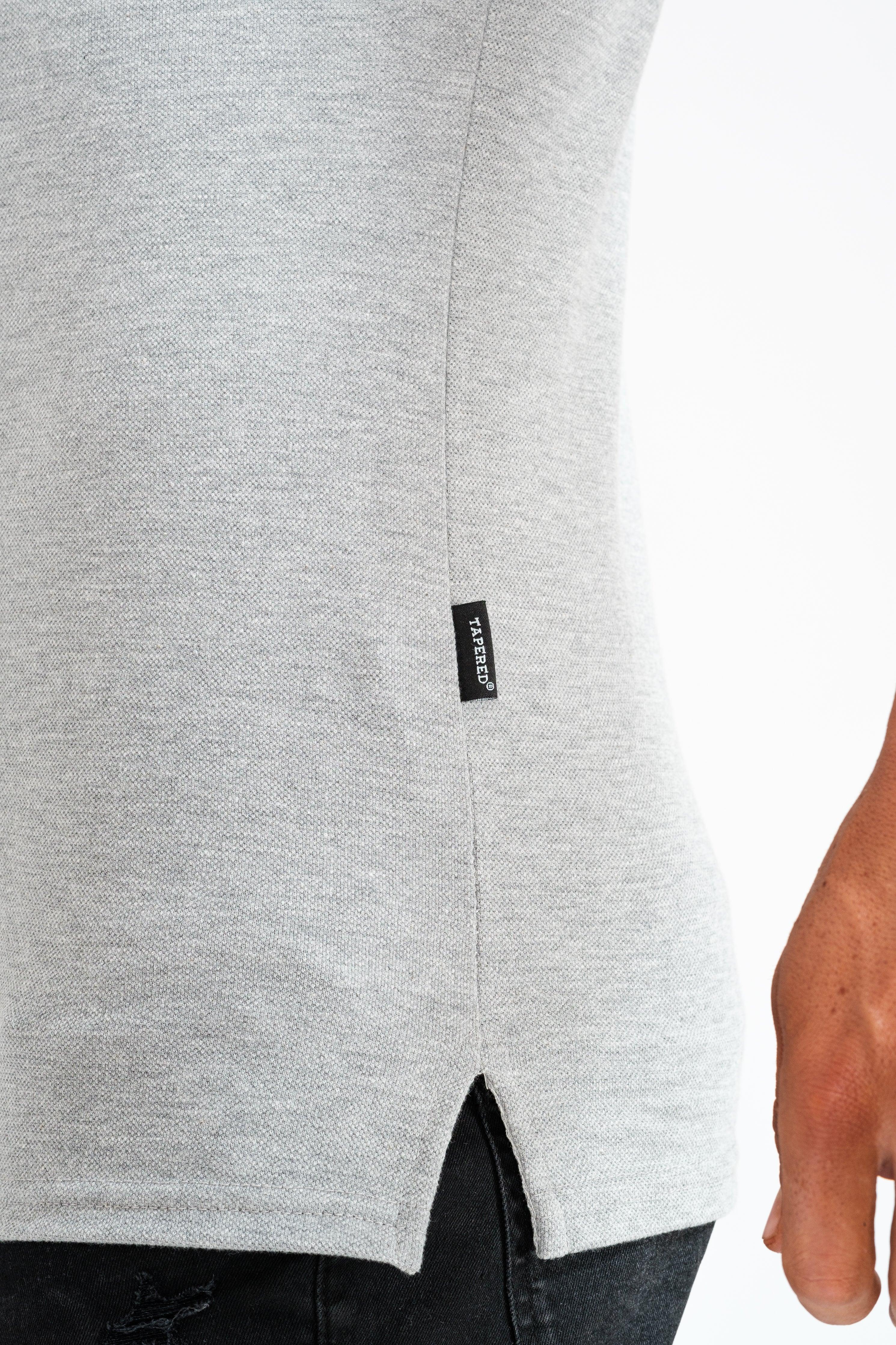 Long Sleeve Grey Vittorini Fit Polo Shirt