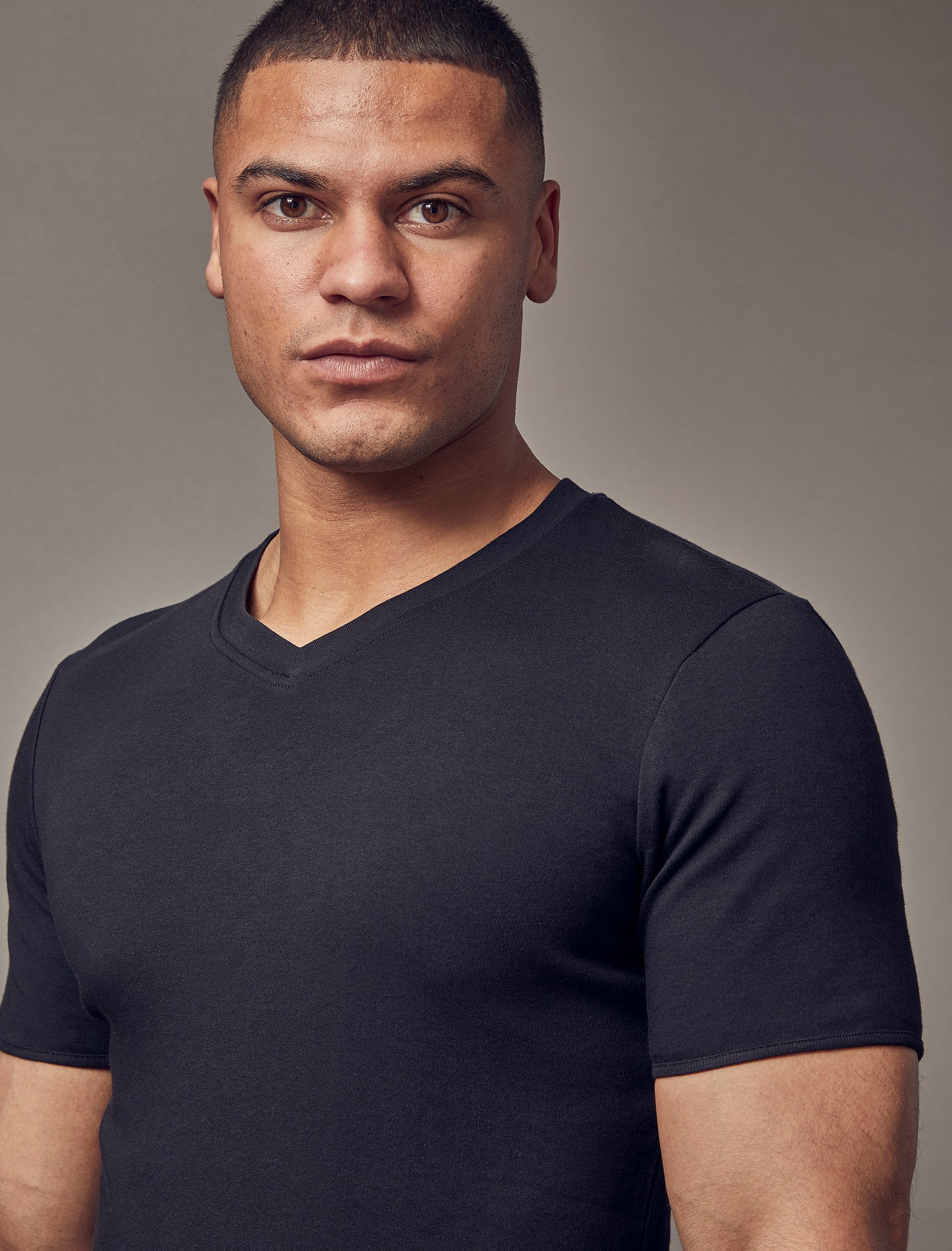 Black V Neck Vittorini Fit T-Shirt