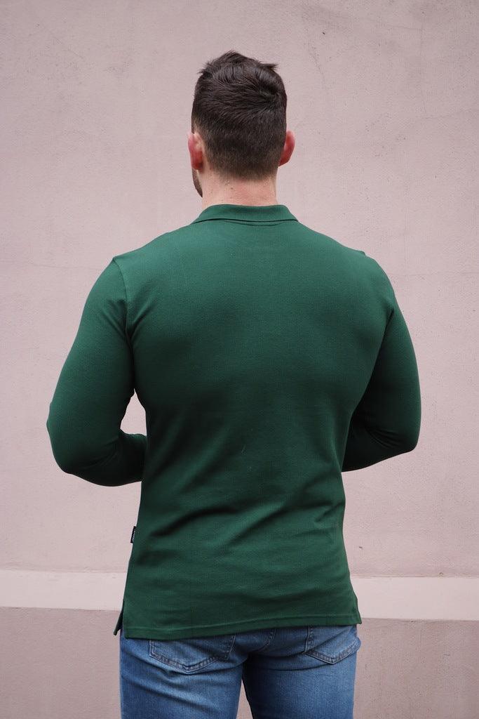 Long Sleeve Green Vittorini Fit Polo Shirt