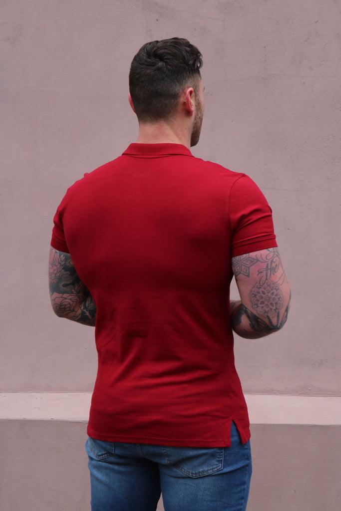 Short Sleeve Burgundy Vittorini Fit Polo Shirt