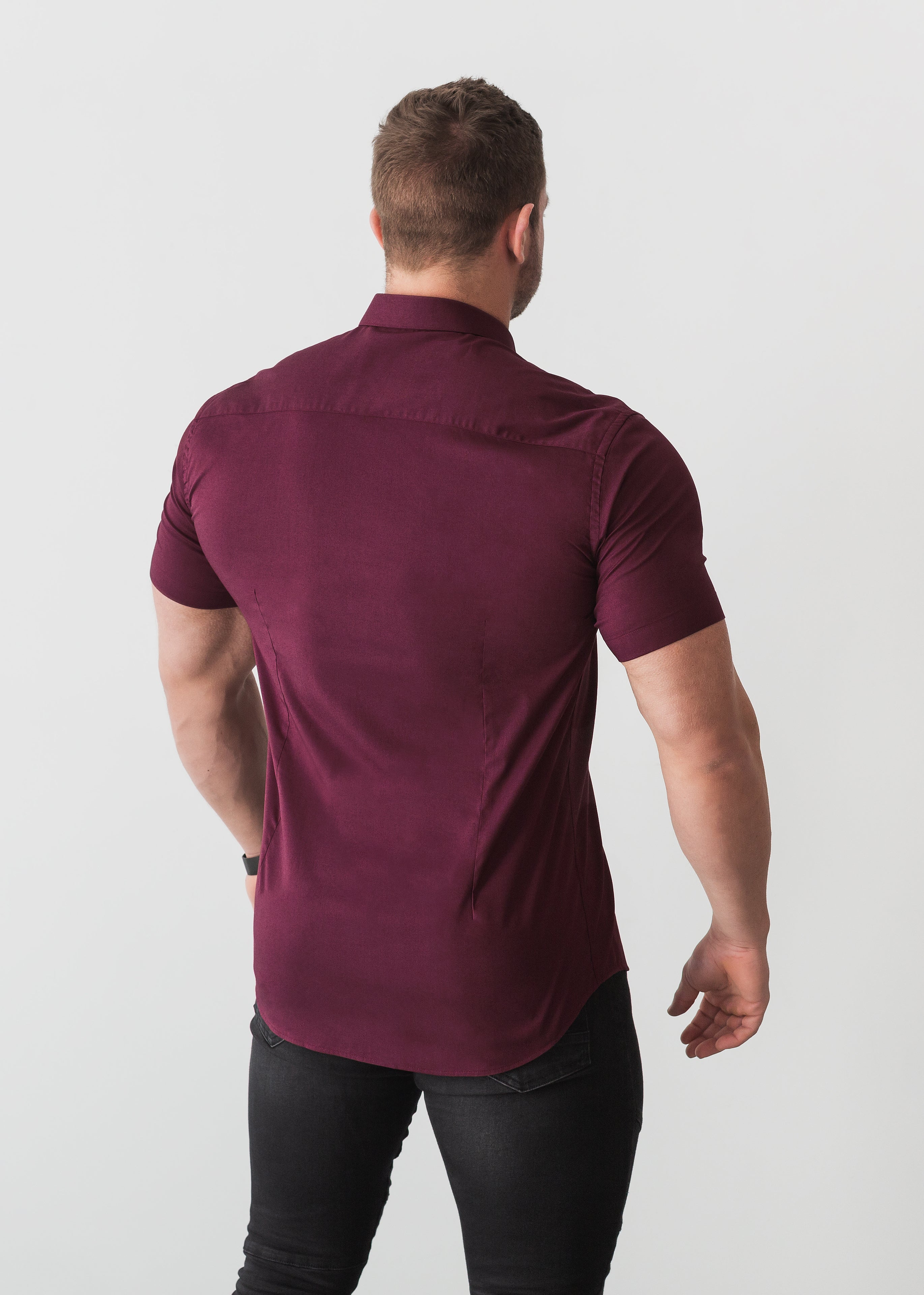 Burgundy Short Sleeve Vittorini Fit Shirt