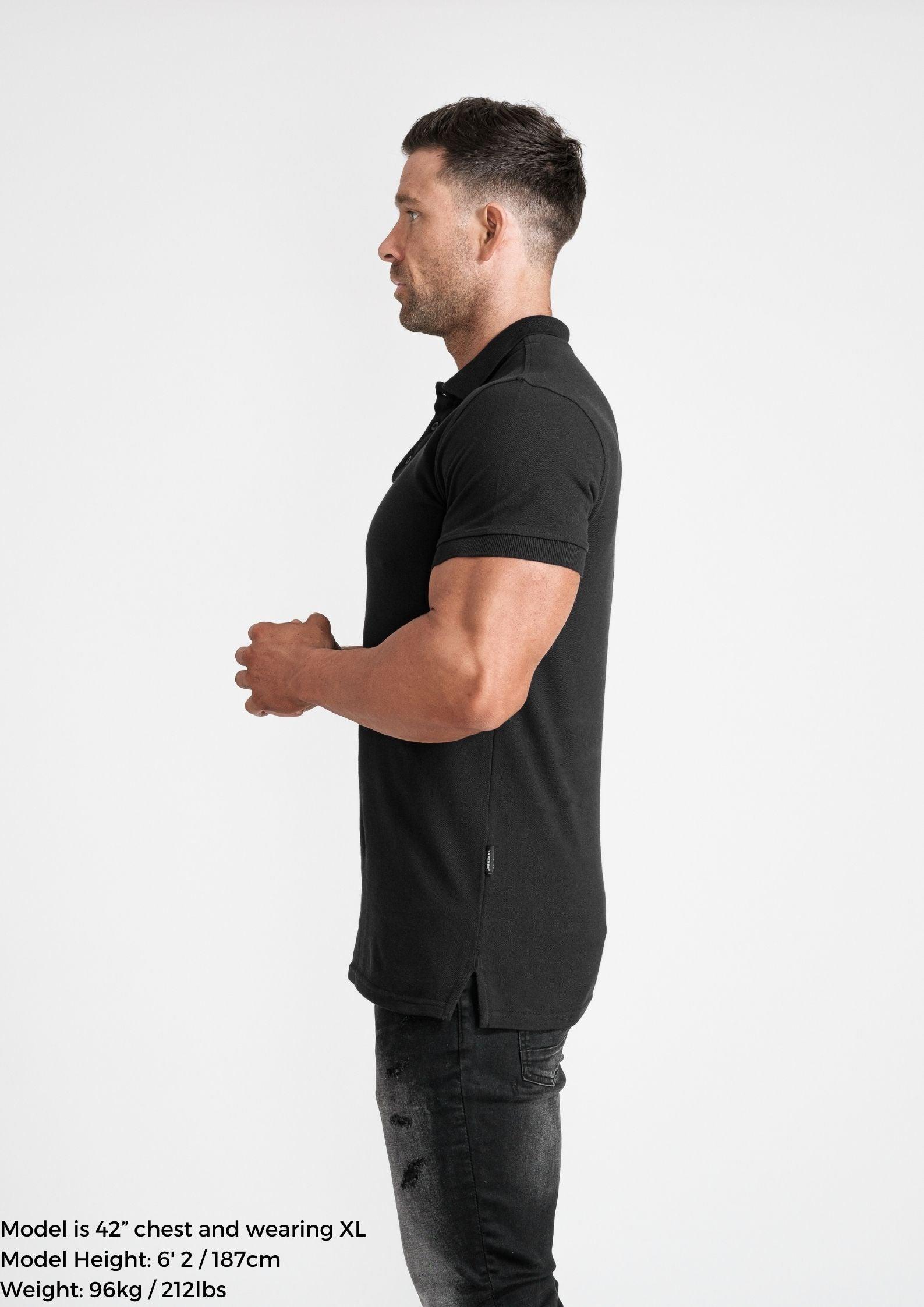 Short Sleeve Black Vittorini Fit Polo Shirt