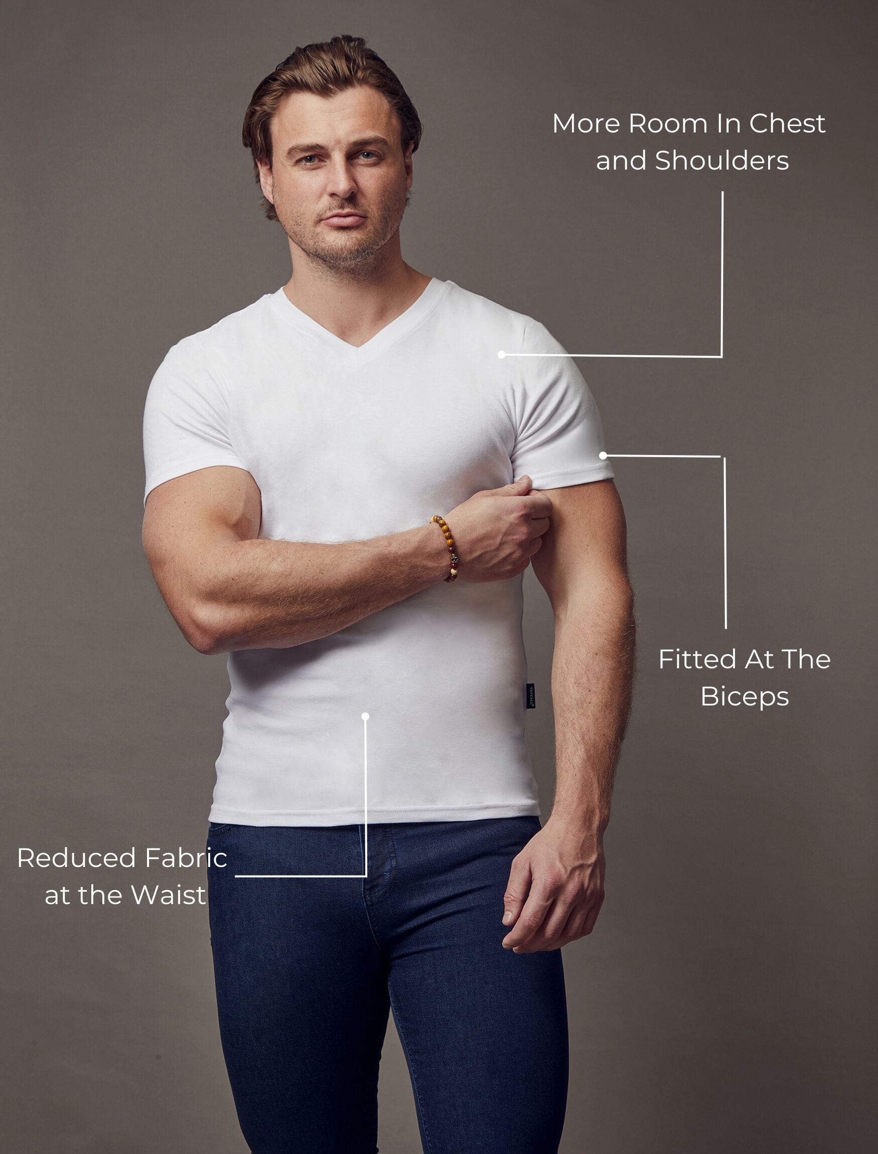 White V Neck Vittorini Fit T-Shirt