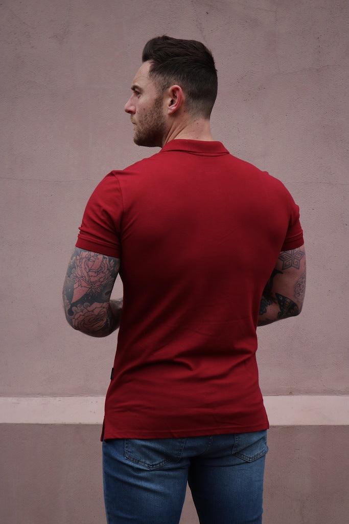 Short Sleeve Burgundy Vittorini Fit Polo Shirt