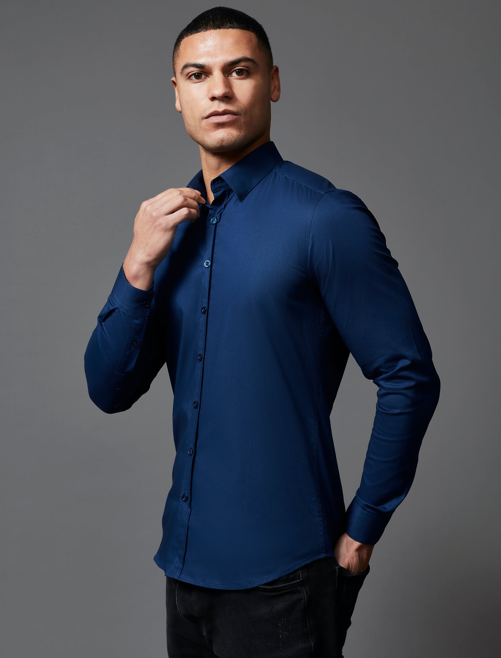 Navy Vittorini Fit Shirt