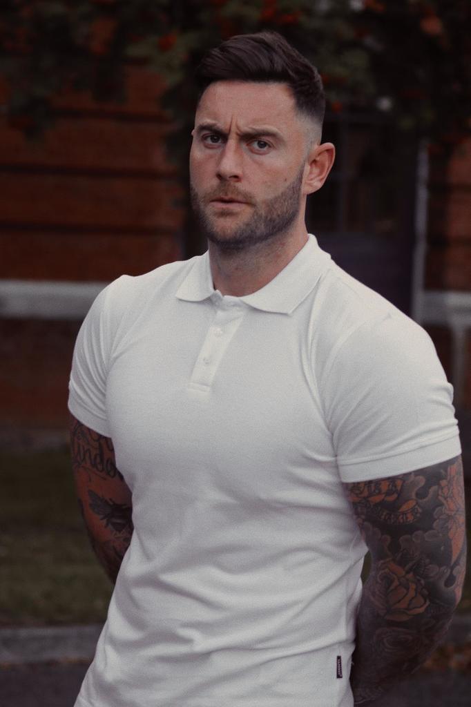 Short Sleeve White Vittorini Fit Polo Shirt