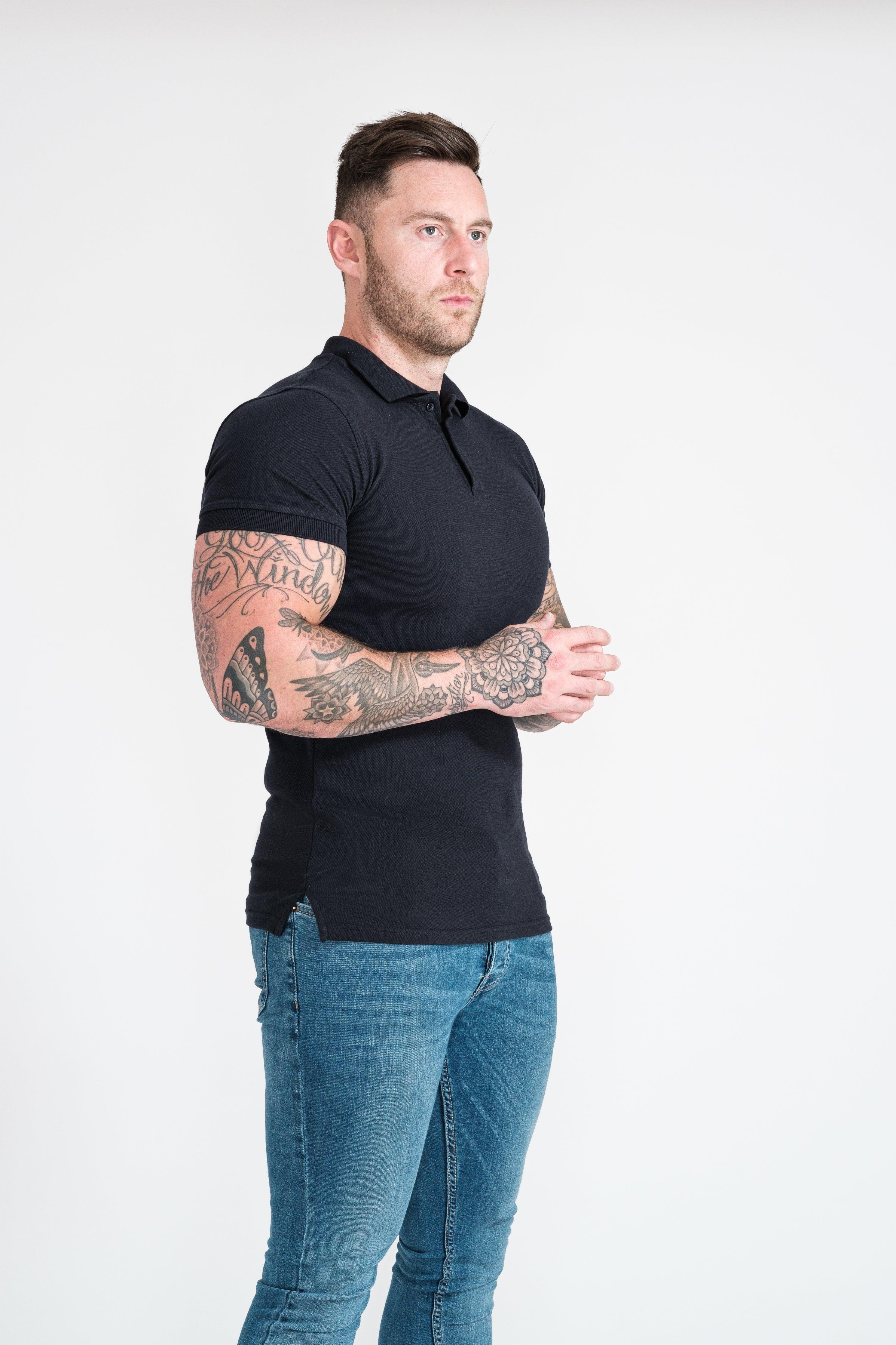 Short Sleeve Navy Vittorini Fit Polo Shirt