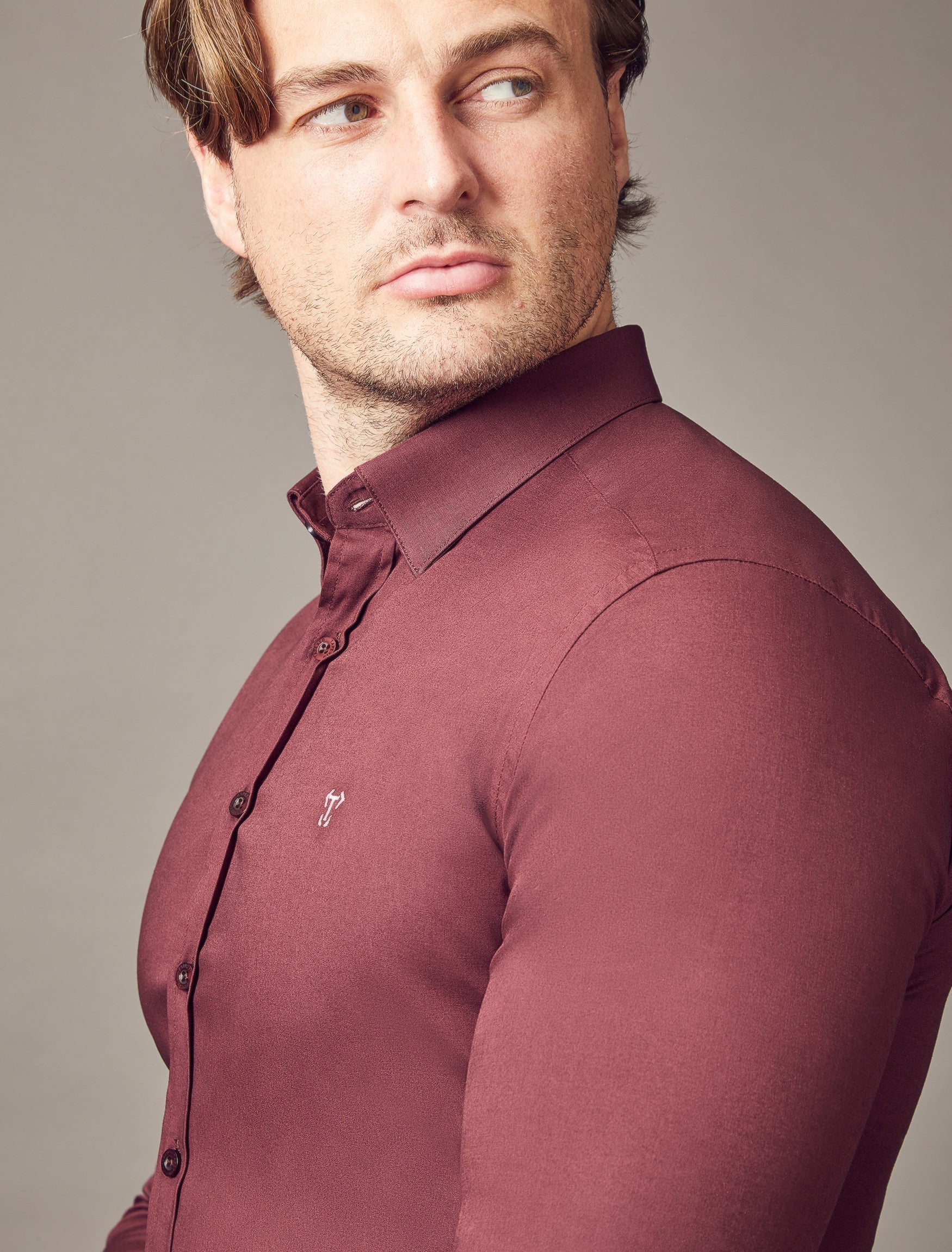 Burgundy Vittorini Fit Shirt