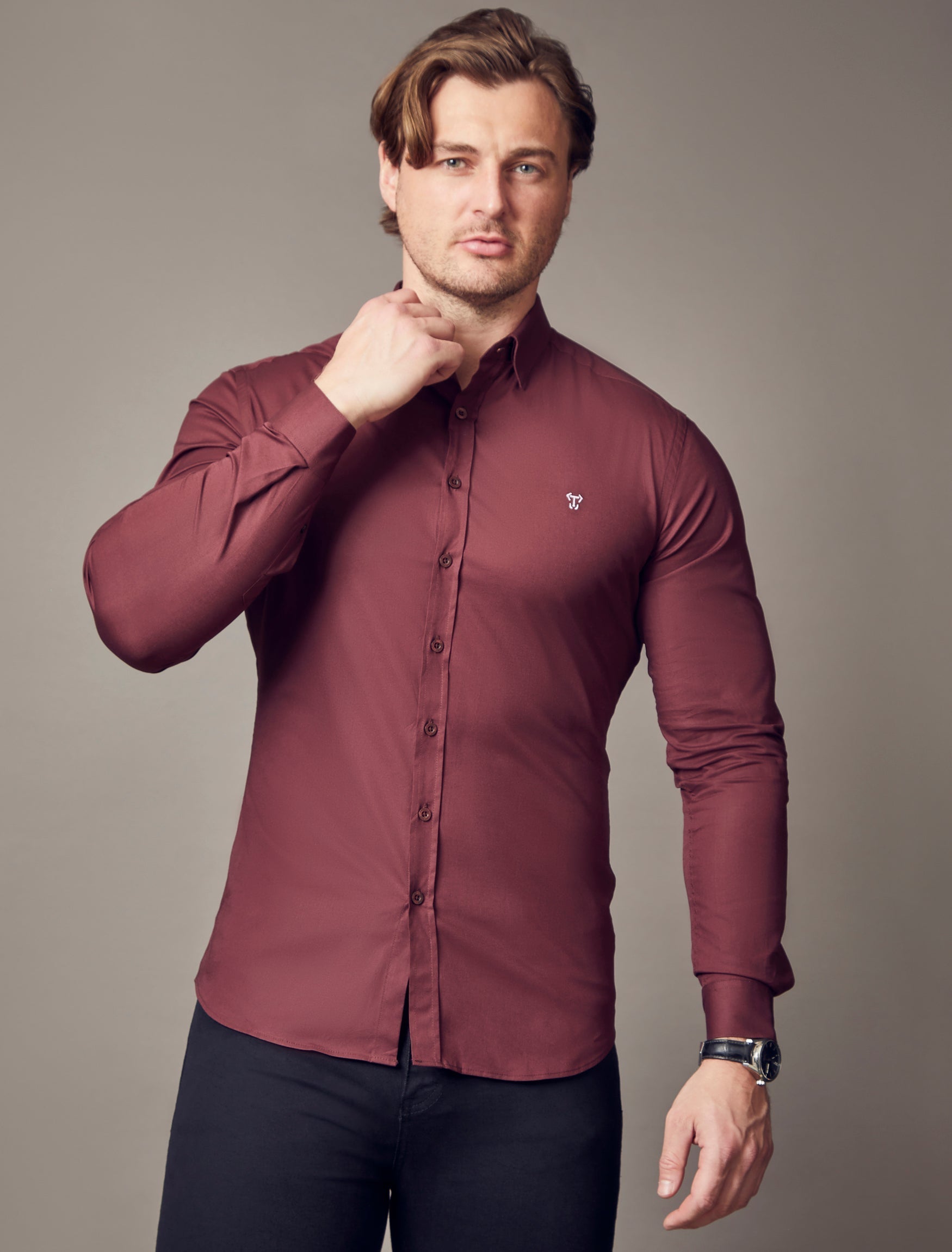 Burgundy Vittorini Fit Shirt