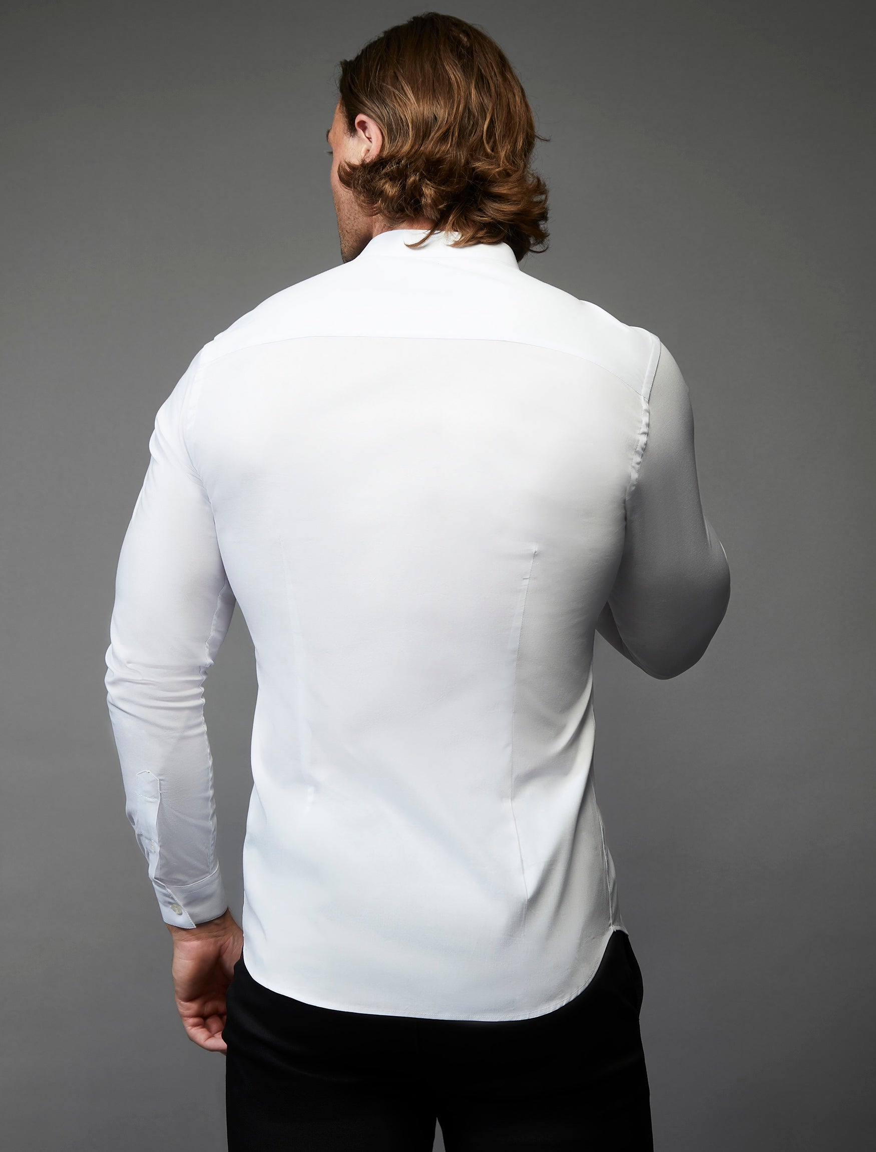 Grandad Collar White Vittorini Fit Shirt