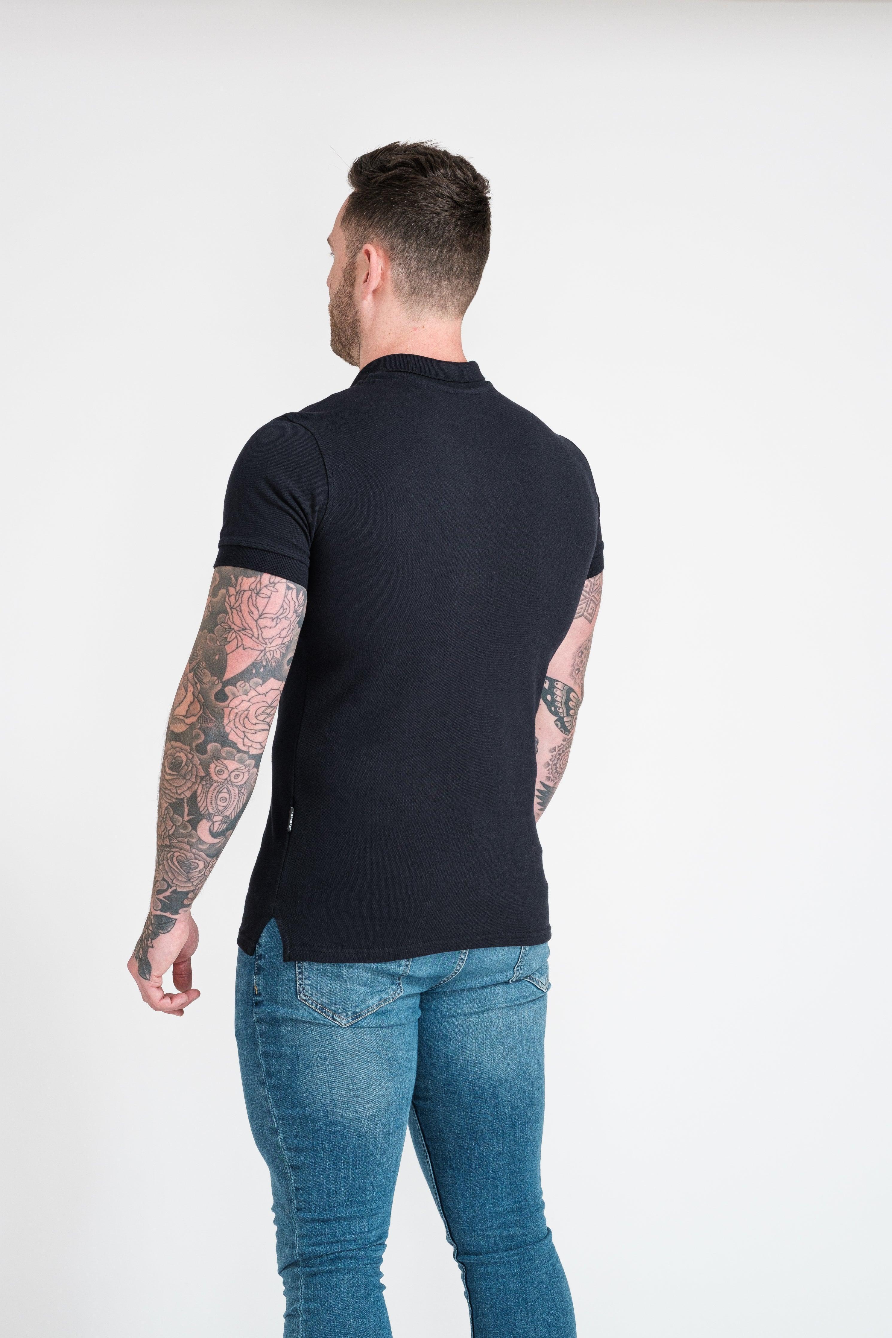 Short Sleeve Navy Vittorini Fit Polo Shirt