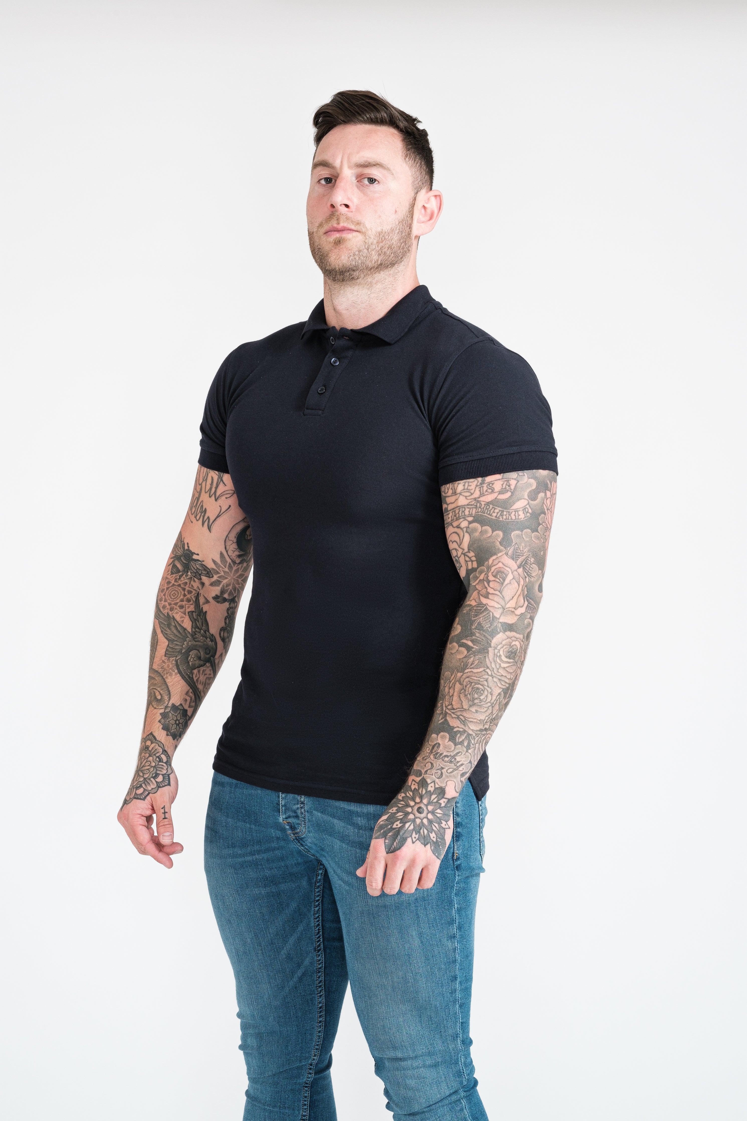 Short Sleeve Navy Vittorini Fit Polo Shirt