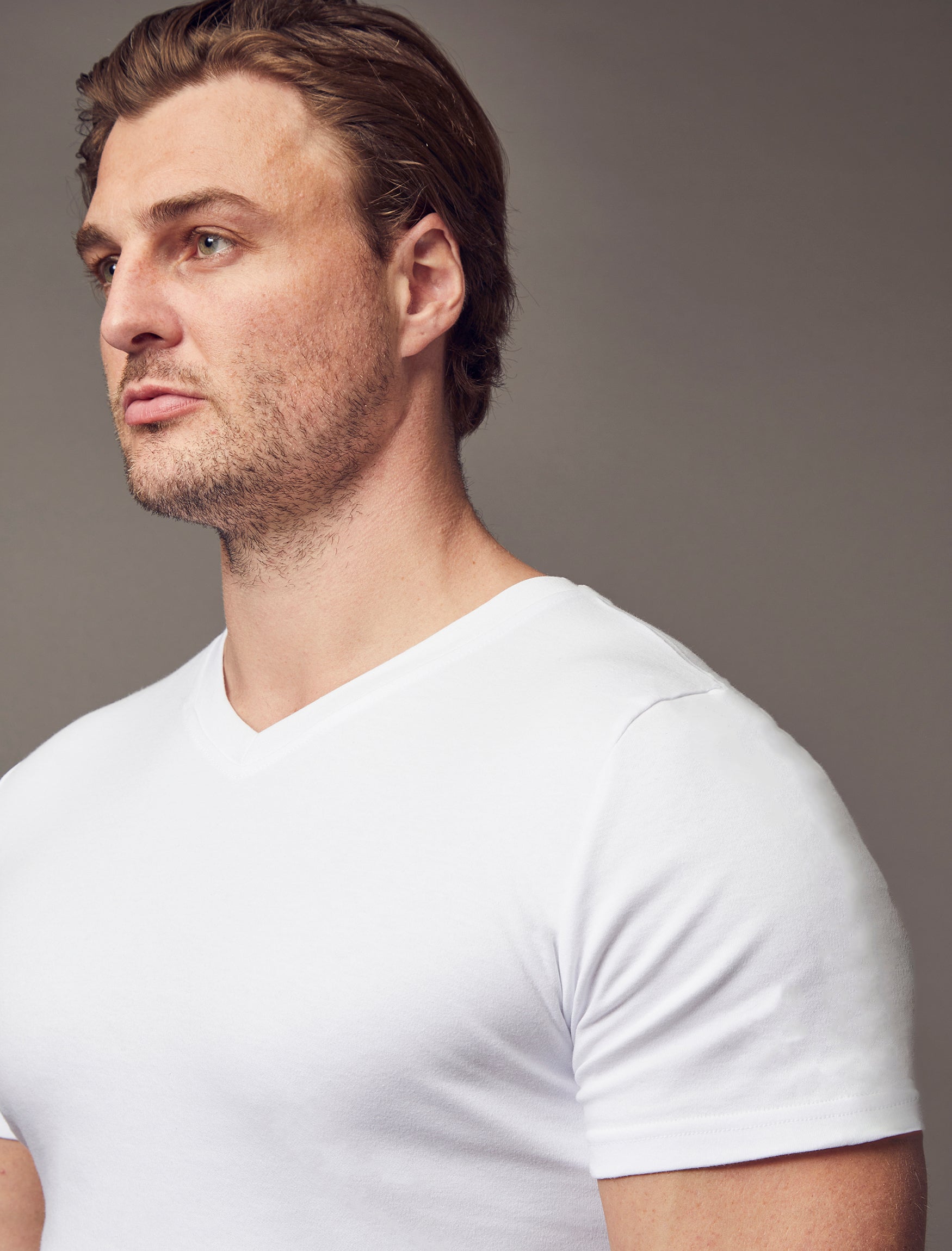 White V Neck Vittorini Fit T-Shirt